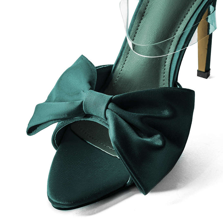 Slingback lodičky na vysokom podpätku s mašľou