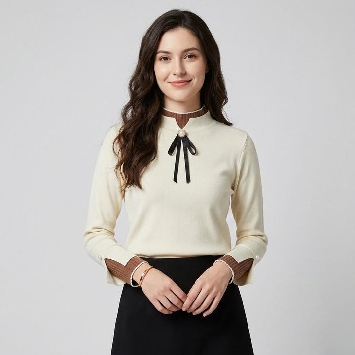 Elegantná blúzka s ozdobnou mašľou
