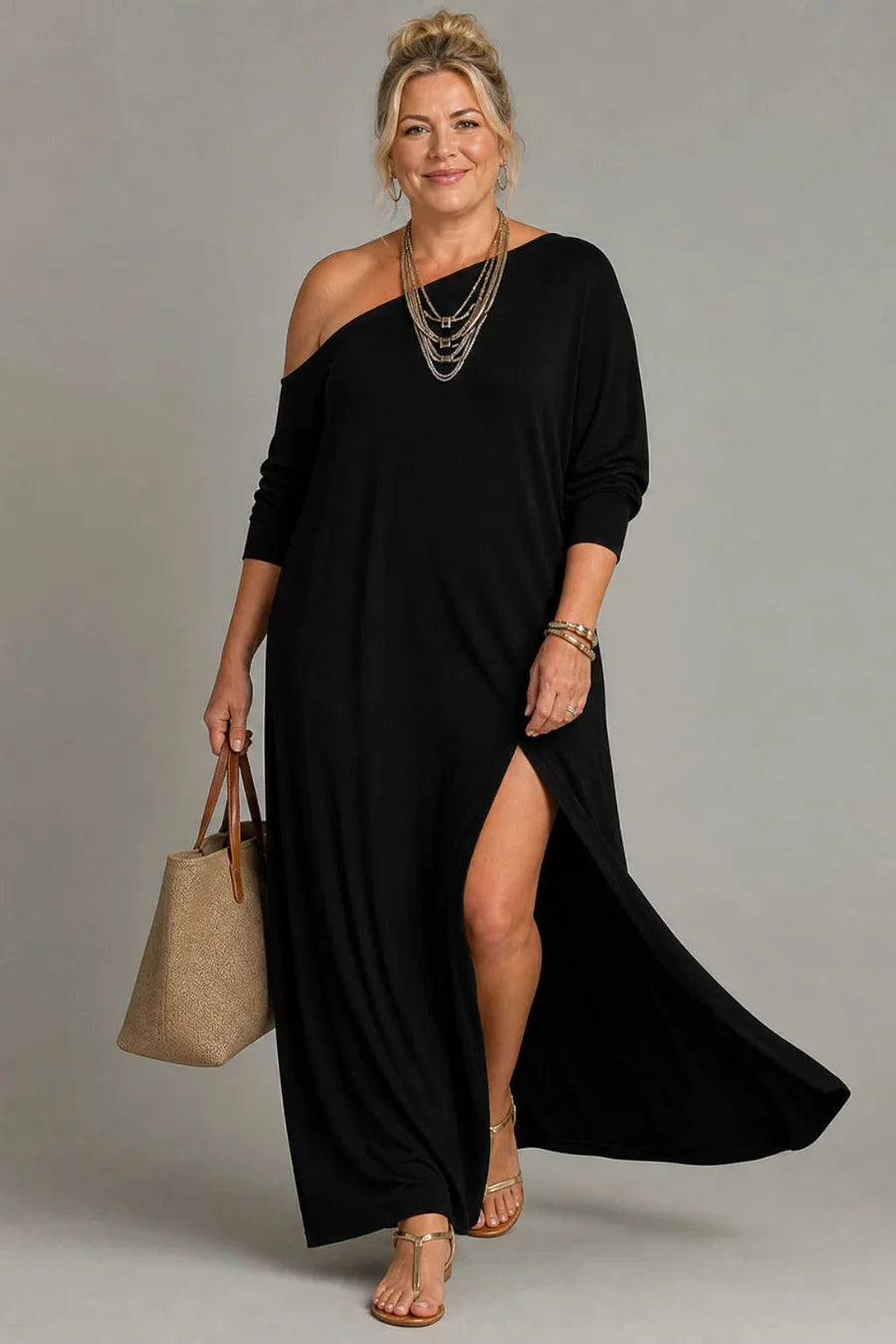 Dalila | Elegantné asymetrické maxi šaty na jedno rameno