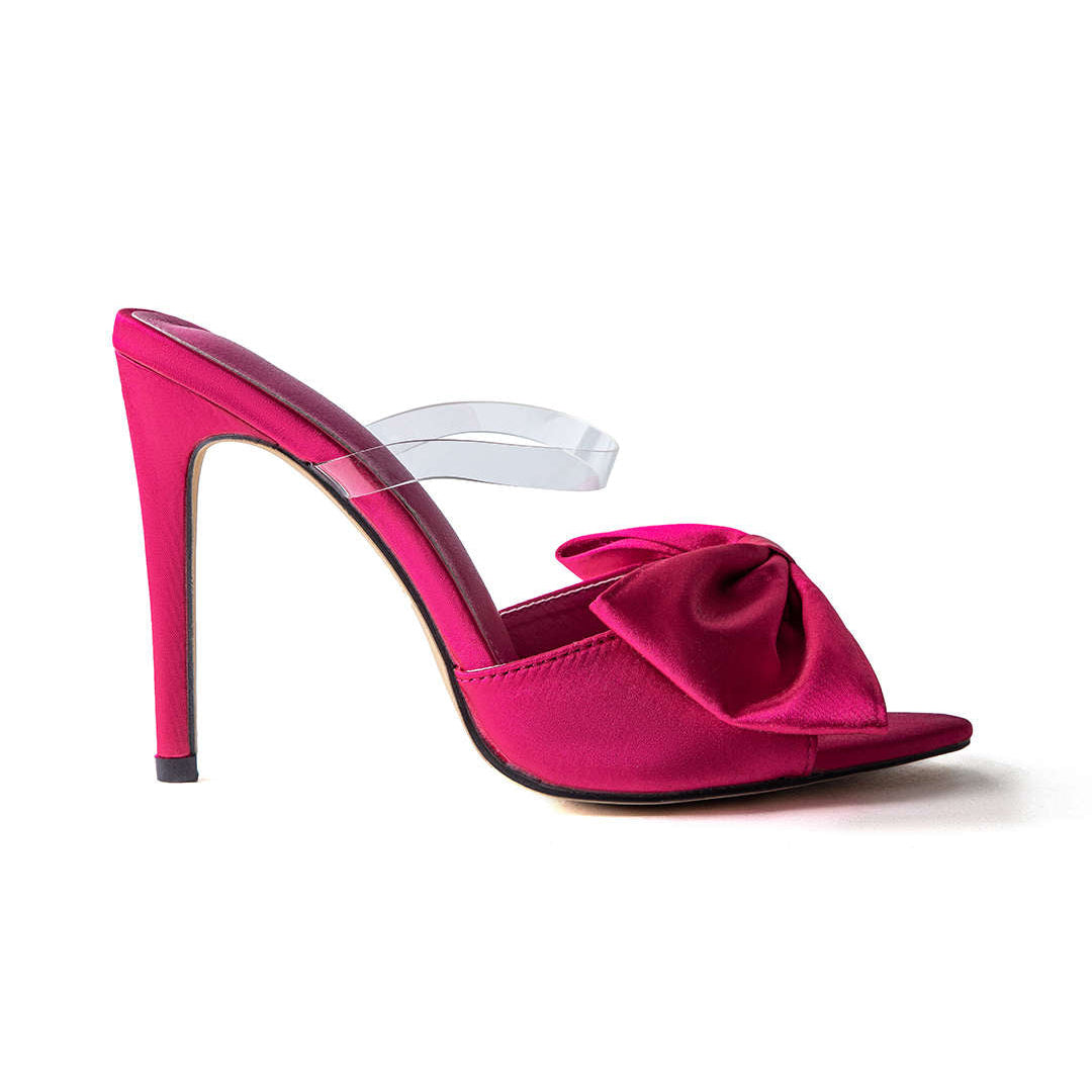 Slingback lodičky na vysokom podpätku s mašľou