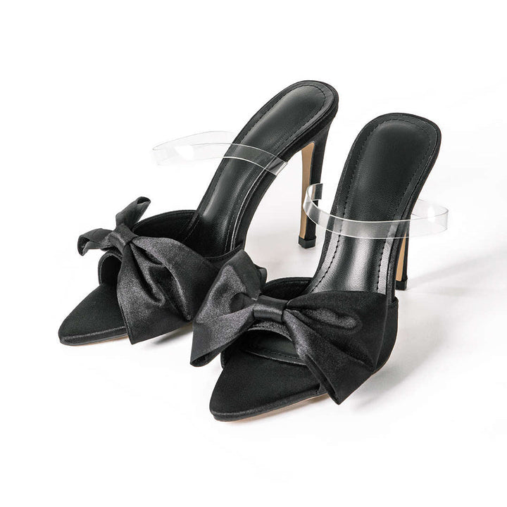 Slingback lodičky na vysokom podpätku s mašľou