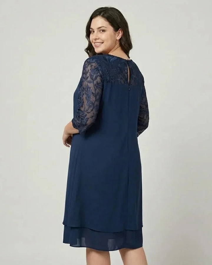 Ľubomila | Elegantné midi šaty so zdobenými rukávmi