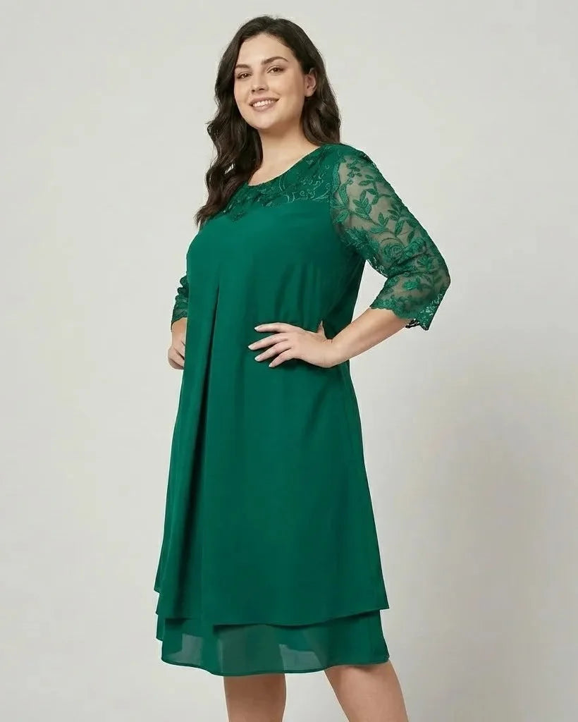 Ľubomila | Elegantné midi šaty so zdobenými rukávmi