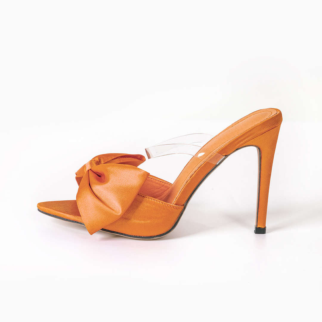 Slingback lodičky na vysokom podpätku s mašľou