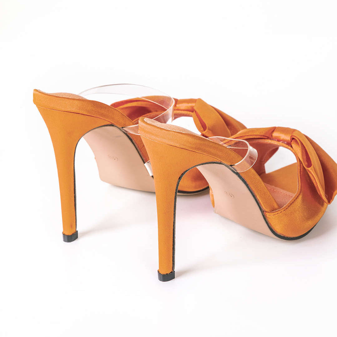 Slingback lodičky na vysokom podpätku s mašľou