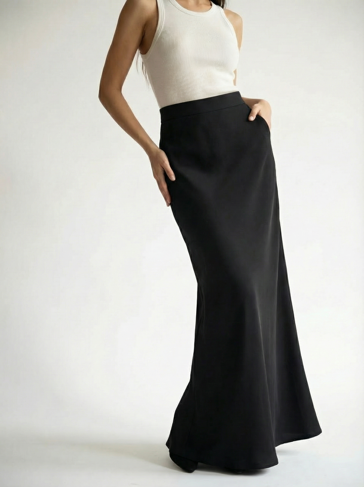 Jednoduchá elegantná maxi sukňa