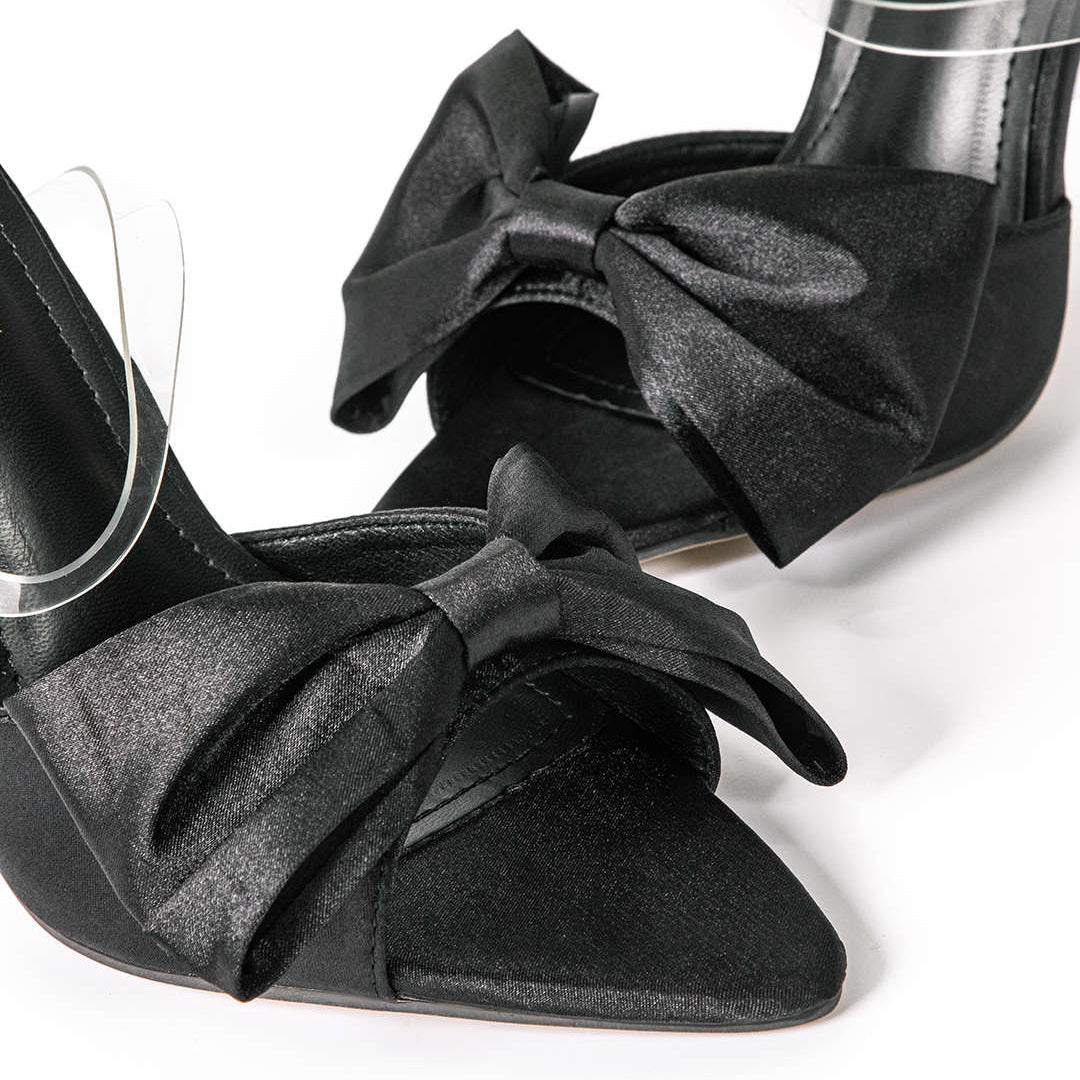 Slingback lodičky na vysokom podpätku s mašľou