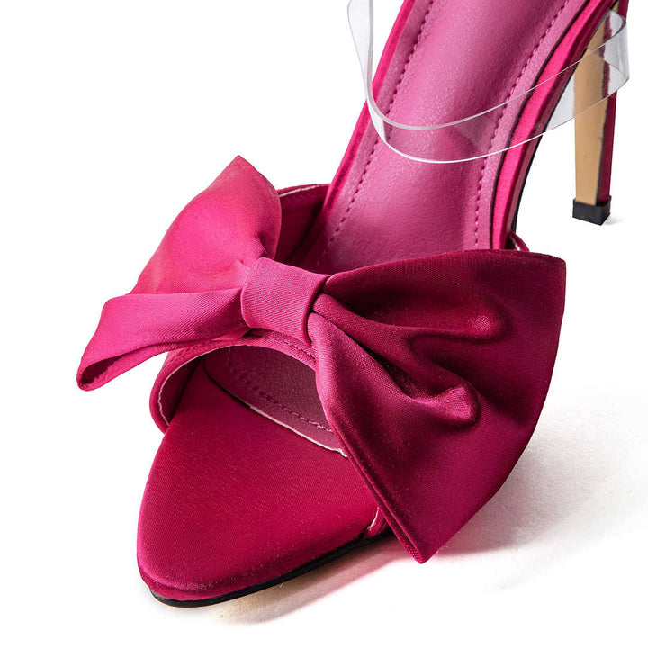 Slingback lodičky na vysokom podpätku s mašľou