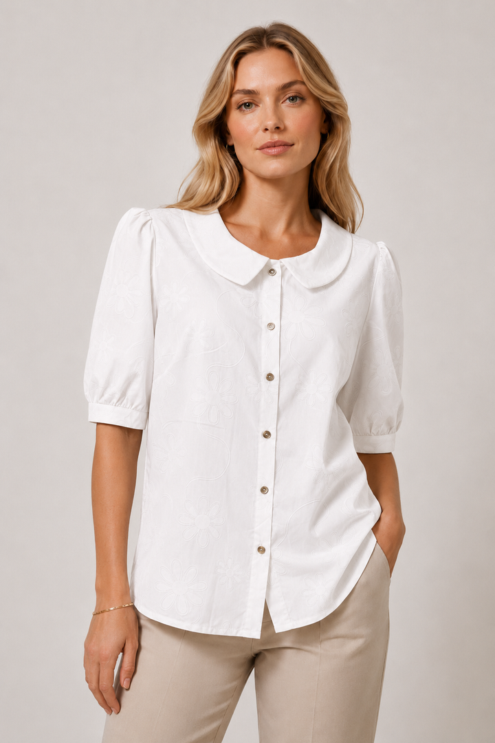 Kvetinová blúzka s 3/4 rukávmi