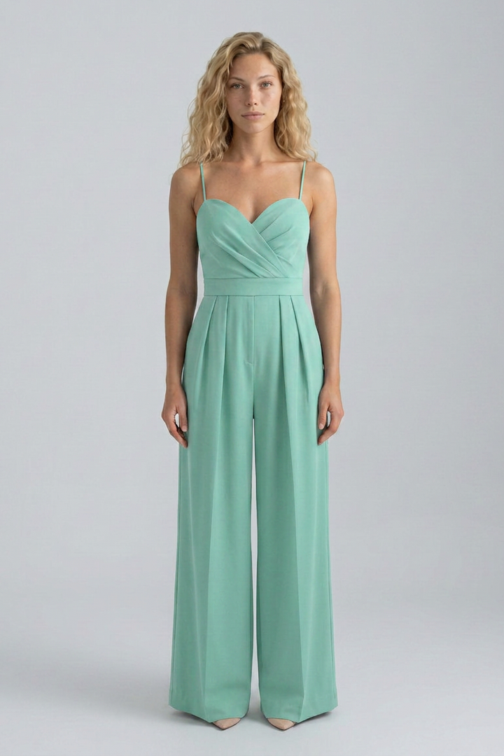 Stela | Overal so širokými nohavicami a srdcovým výstrihom