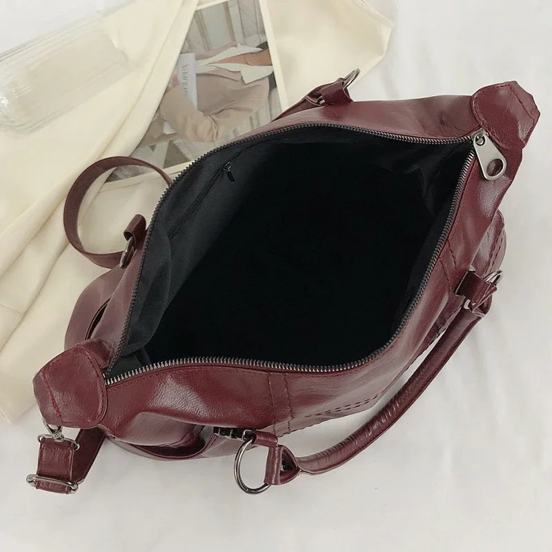 Vintage hladká tote kabelka