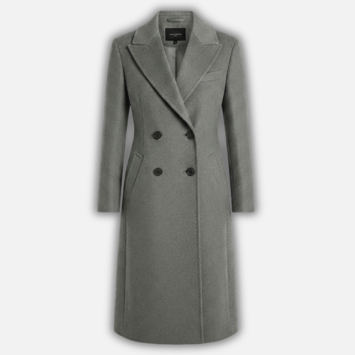 Dlhý elegantný kabát s klopovým golierom