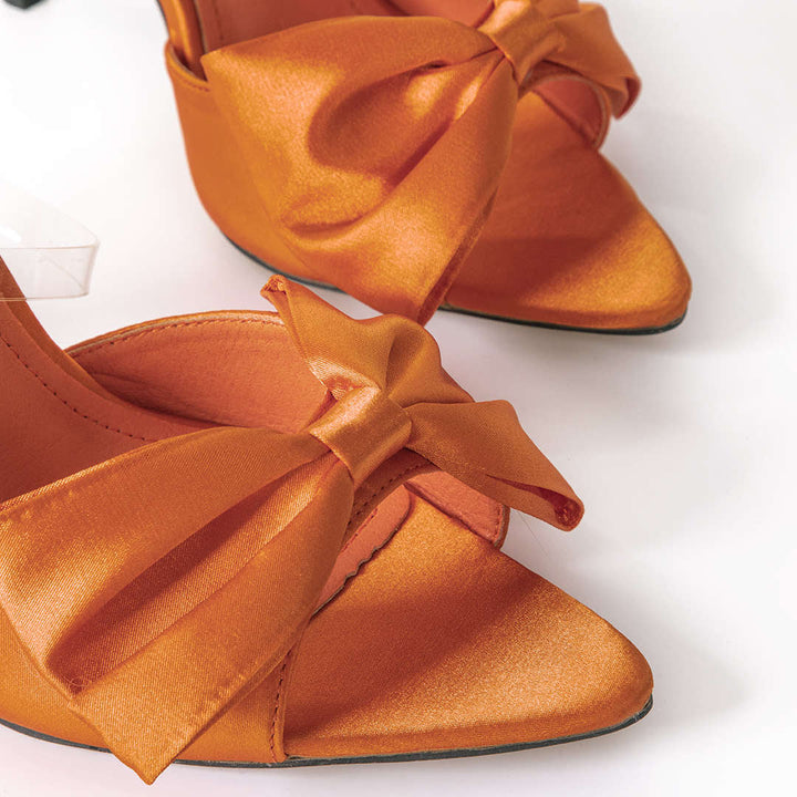 Slingback lodičky na vysokom podpätku s mašľou