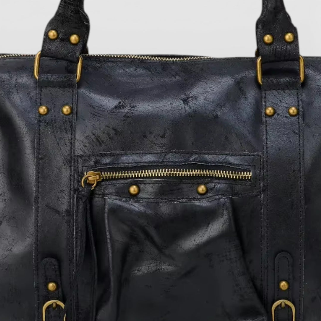 Veľká vintage hladká tote kabelka