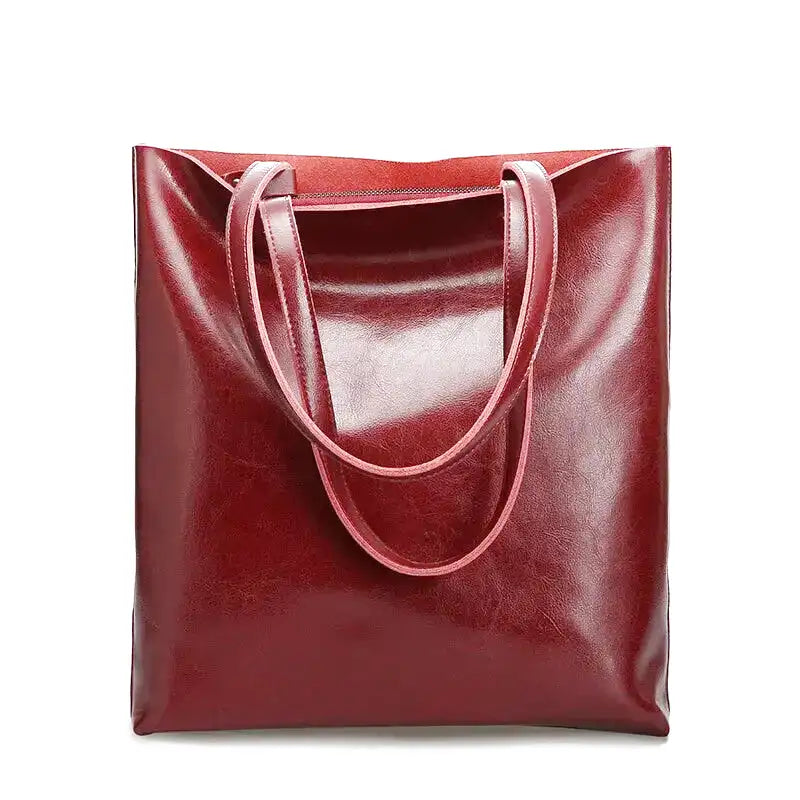 Retro hladká tote kabelka