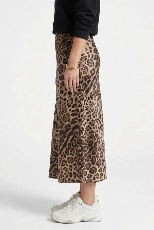 Dlhá sukňa s leopardím vzorom